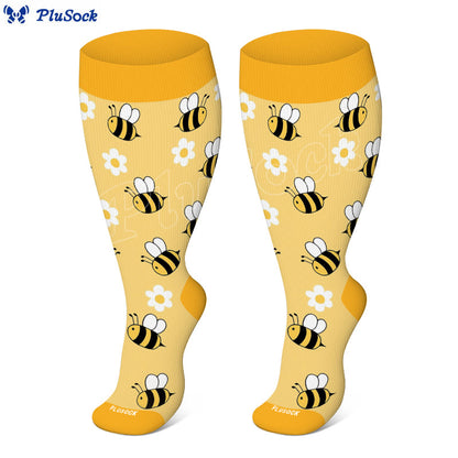 Plus Size Bees Butterflies Ladybugs Compression Socks