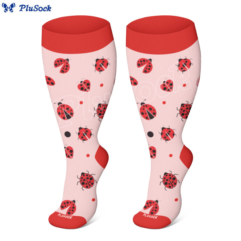 Plus Size Bees Butterflies Ladybugs Compression Socks