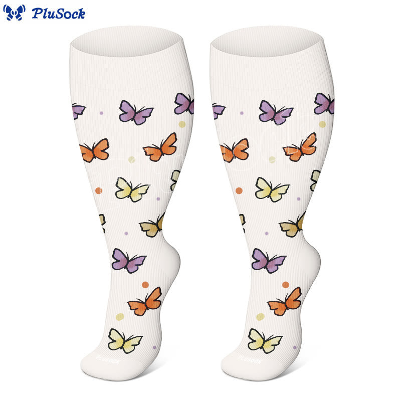 Plus Size Bees Butterflies Ladybugs Compression Socks