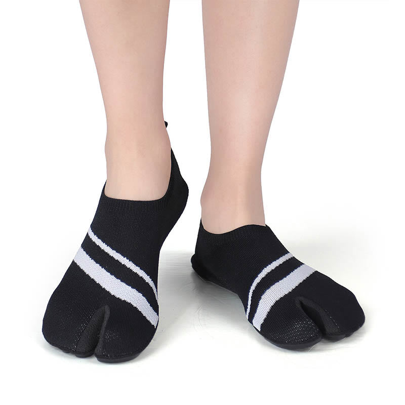 Plus Size Split Toe Stripe Slipper Socks