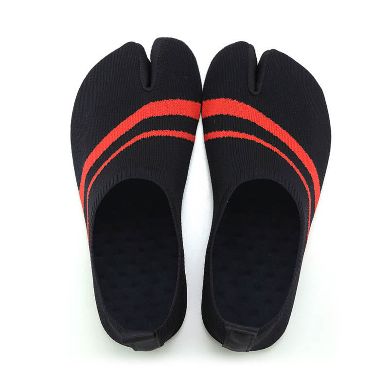 Plus Size Split Toe Stripe Slipper Socks