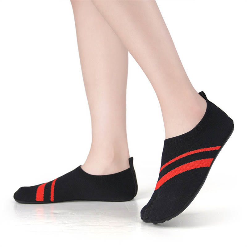 Plus Size Split Toe Stripe Slipper Socks