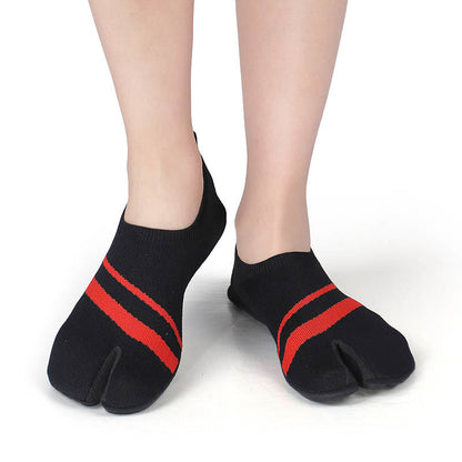 Plus Size Split Toe Stripe Slipper Socks