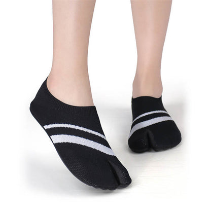 Plus Size Split Toe Stripe Slipper Socks