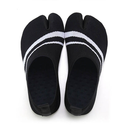 Plus Size Split Toe Stripe Slipper Socks