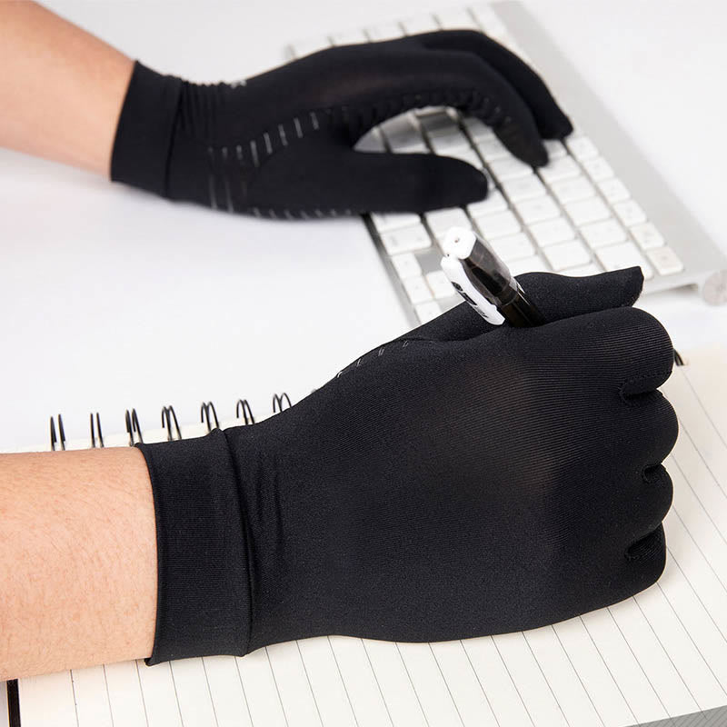 Black Compression Cycling Gloves