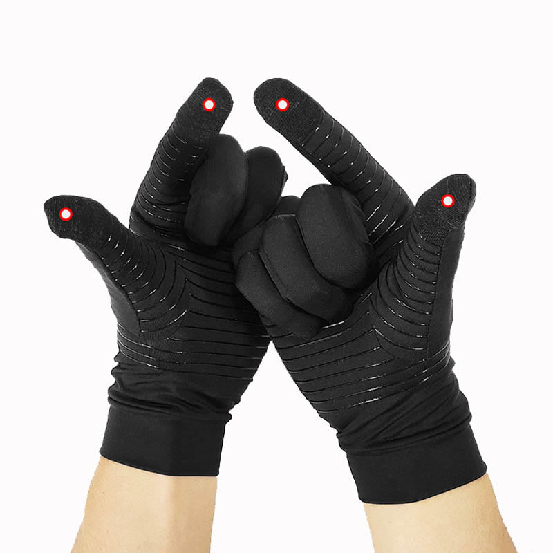 Black Compression Cycling Gloves