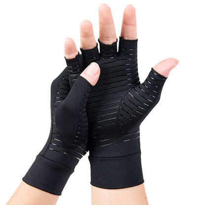 Fingerless Copper Compression Gloves