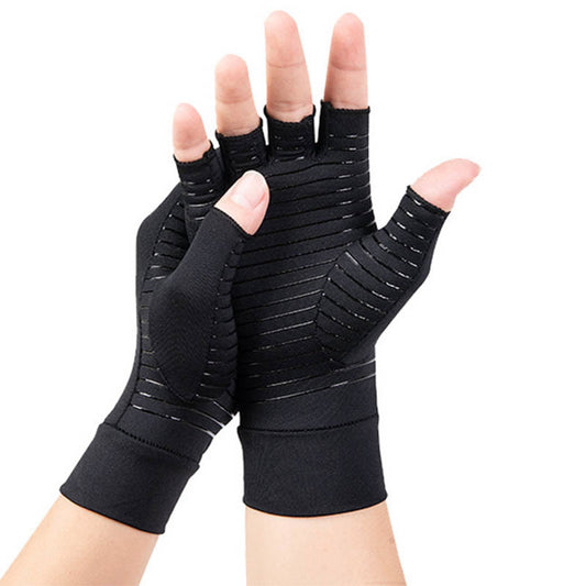 Bandage Fingerless Copper Compression Gloves