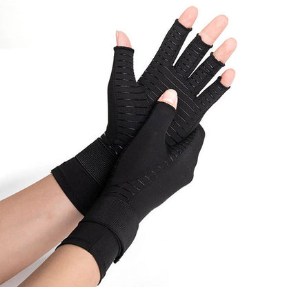 Bandage Fingerless Copper Compression Gloves