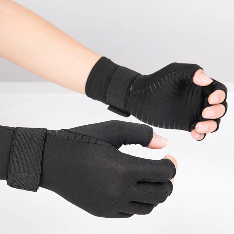 Bandage Fingerless Copper Compression Gloves