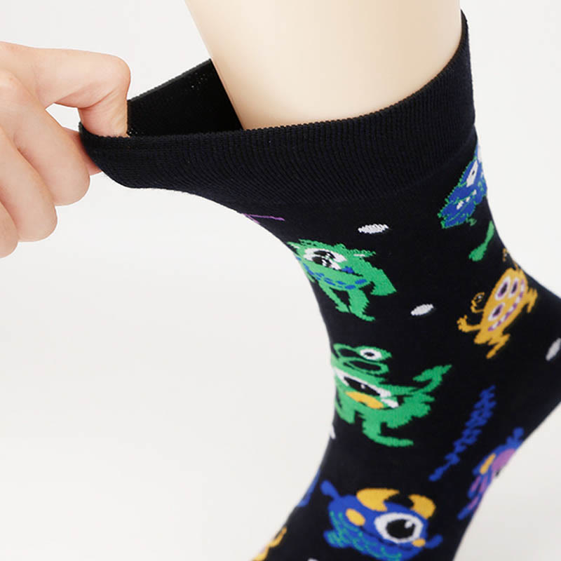 Plus Size Unique Patterned Crew Socks(5 Pairs)