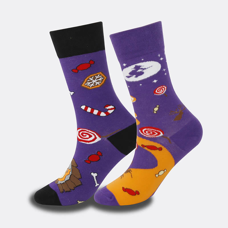 Plus Size Unique Patterned Crew Socks(5 Pairs)