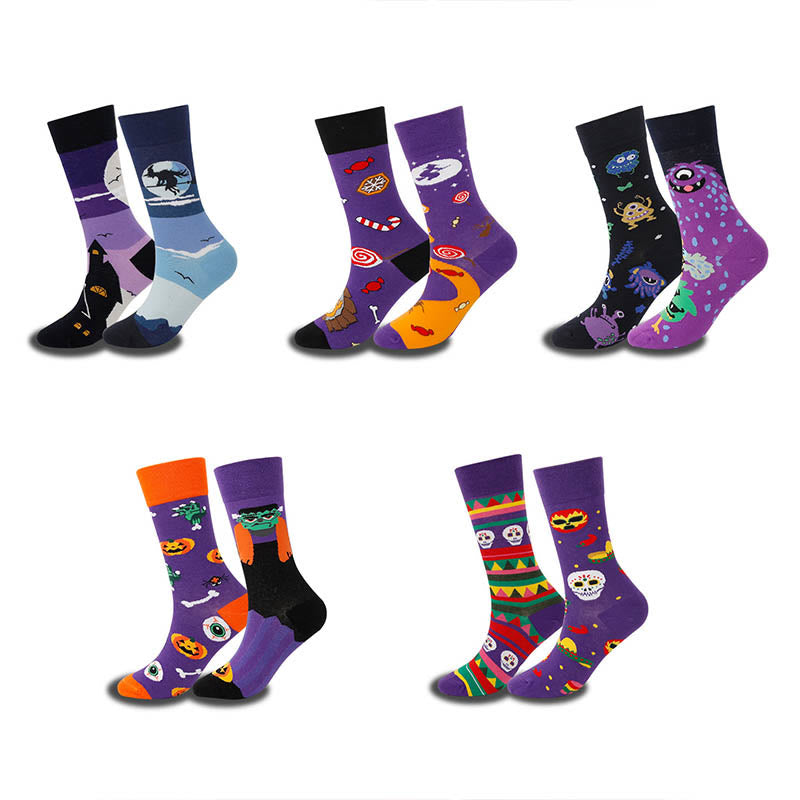 Plus Size Unique Patterned Crew Socks(5 Pairs)