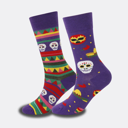 Plus Size Unique Patterned Crew Socks(5 Pairs)