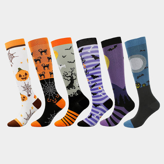 Funny Halloween Compression Socks(6 Pairs)