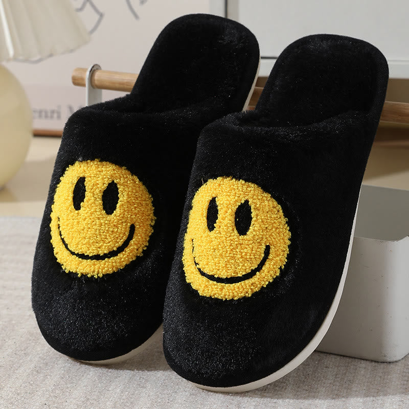 Plus Size Plush Smiley Face Slippers