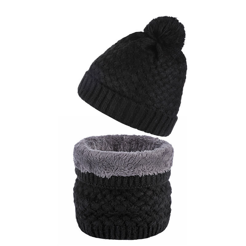 Winter Fleece Knitwear Beanie Scarf 2 In 1 Set