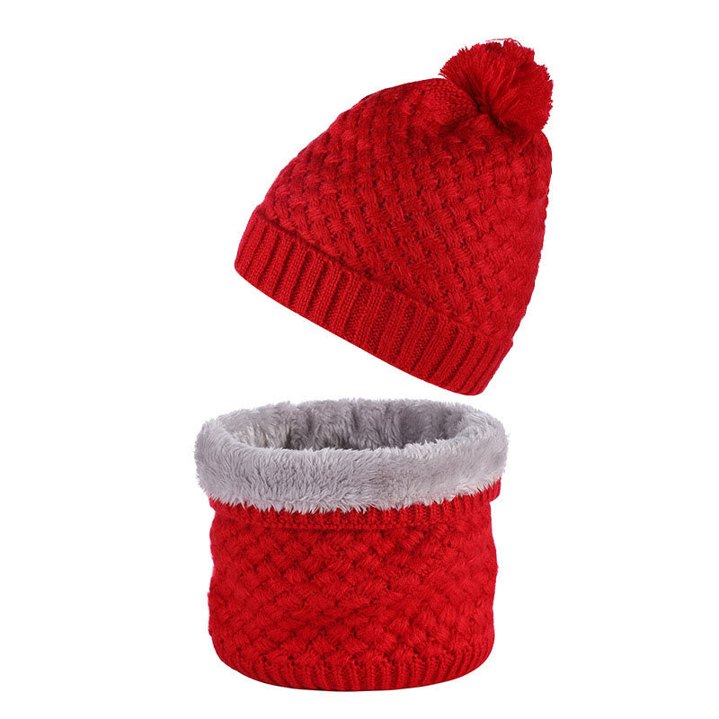 Winter Fleece Knitwear Beanie Scarf 2 In 1 Set