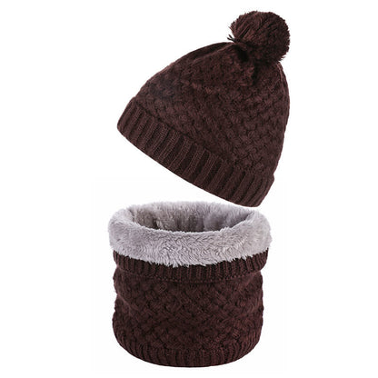 Winter Fleece Knitwear Beanie Scarf 2 In 1 Set