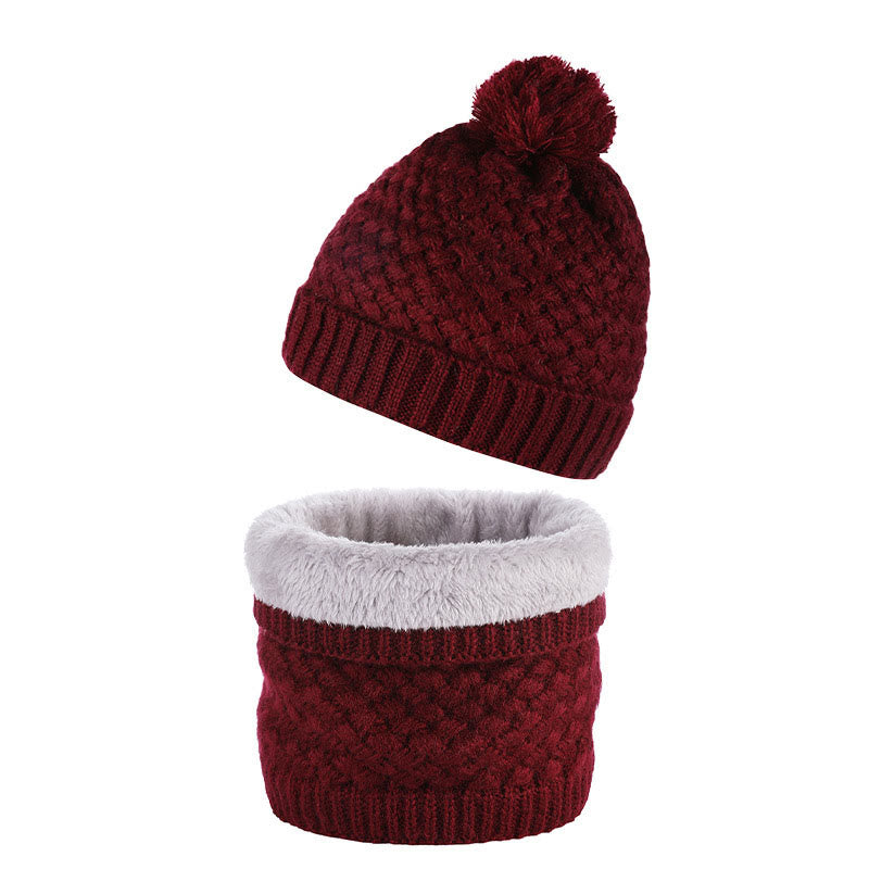 Winter Fleece Knitwear Beanie Scarf 2 In 1 Set