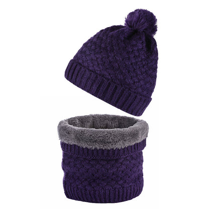 Winter Fleece Knitwear Beanie Scarf 2 In 1 Set