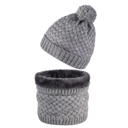 Winter Fleece Knitwear Beanie Scarf 2 In 1 Set