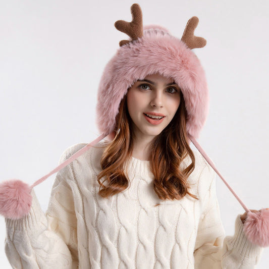 Antlers Pompom Beanie Hats