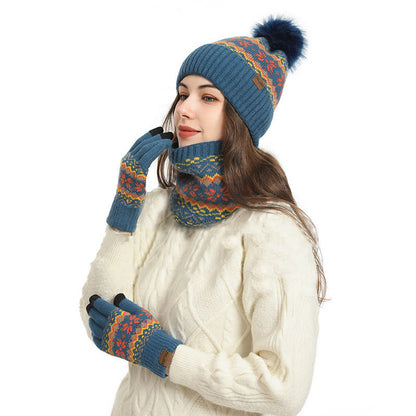 Snowflake Gloves Beanie Scarf 3 In 1 Set