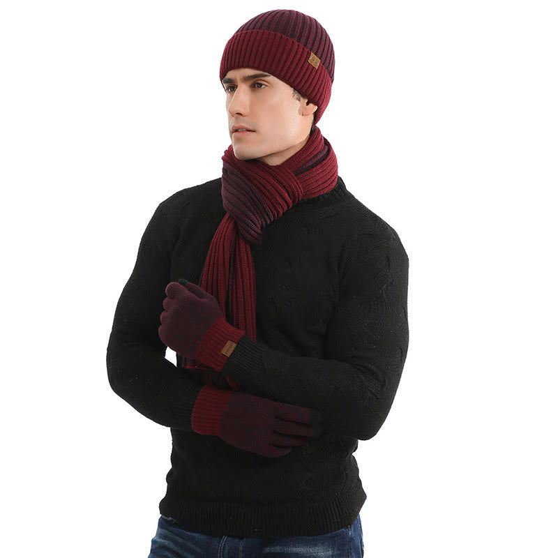 Color Matching Gloves Beanie Scarf 3 In 1 Set