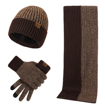 Color Matching Gloves Beanie Scarf 3 In 1 Set