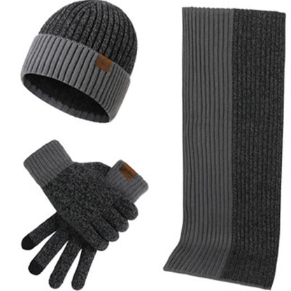 Color Matching Gloves Beanie Scarf 3 In 1 Set