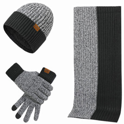 Color Matching Gloves Beanie Scarf 3 In 1 Set