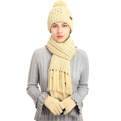 Classic Matching Gloves Beanie Scarf 3 In 1 Set