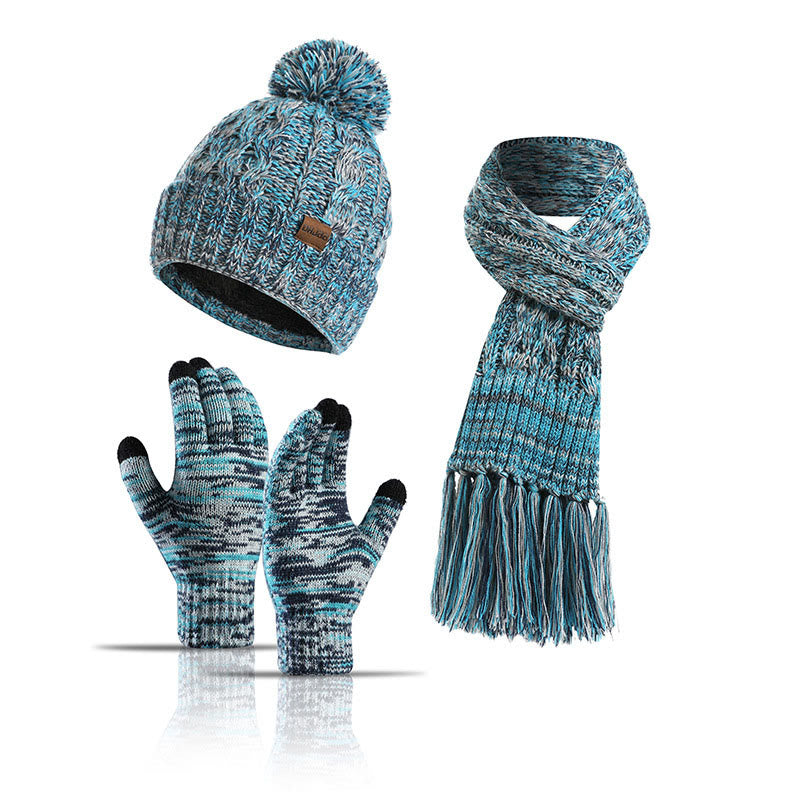 Classic Matching Gloves Beanie Scarf 3 In 1 Set