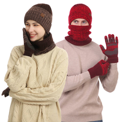 Outdoor Warmth Gloves Beanie Scarf 3 In 1 Set