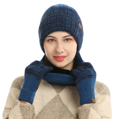 Outdoor Warmth Gloves Beanie Scarf 3 In 1 Set