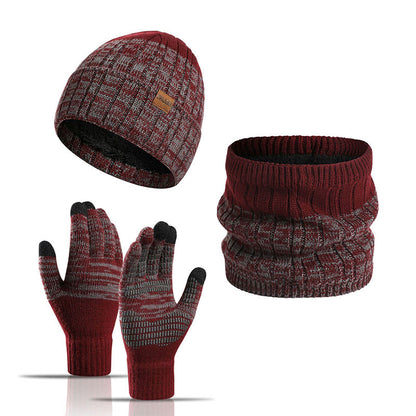 Outdoor Warmth Gloves Beanie Scarf 3 In 1 Set