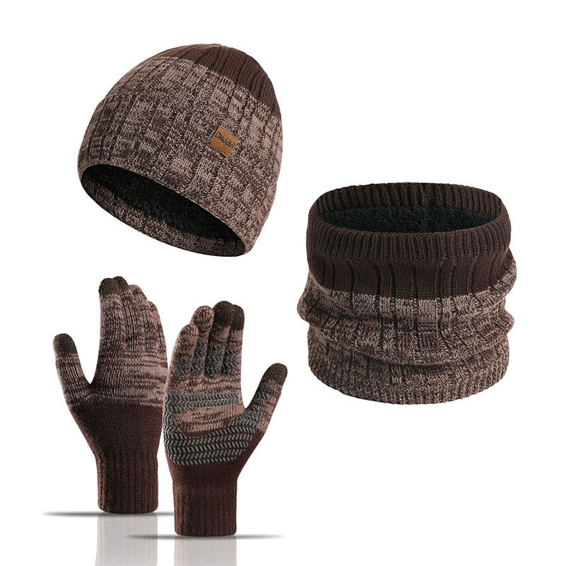 Outdoor Warmth Gloves Beanie Scarf 3 In 1 Set