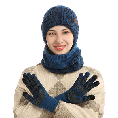 Outdoor Warmth Gloves Beanie Scarf 3 In 1 Set