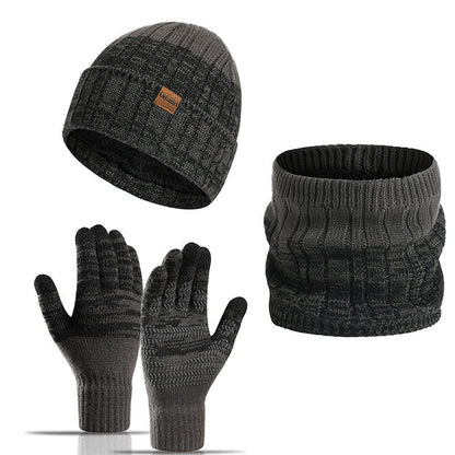 Outdoor Warmth Gloves Beanie Scarf 3 In 1 Set