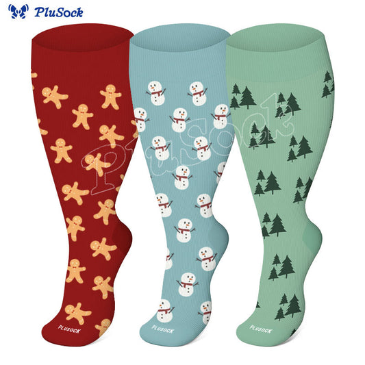 Plus Size Cute Compression Socks(3 Pairs)