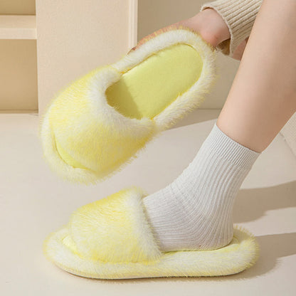 Plus Size Candy Color Plush Slippers