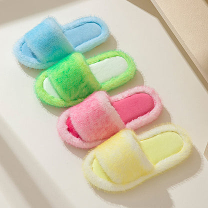 Plus Size Candy Color Plush Slippers