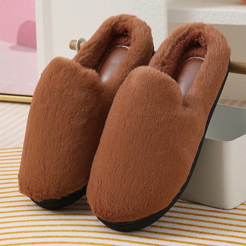 Plus Size Winter Brown Slippers