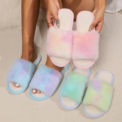 Plus Size Comfy Gradient Color Slippers