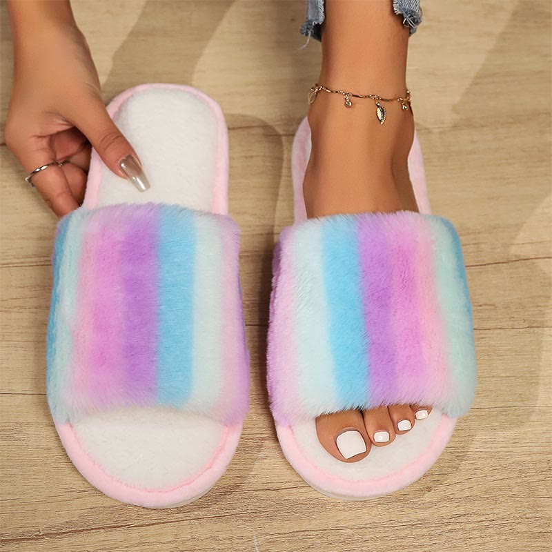 Plus Size Rainbow Slippers