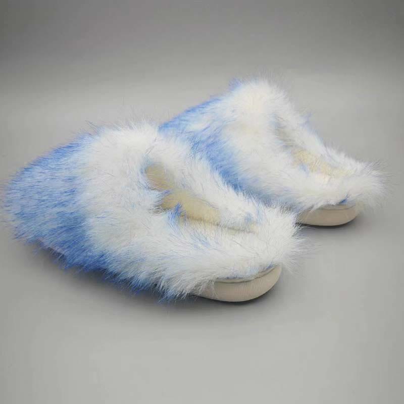 Plus Size Long Fur Plush Slippers