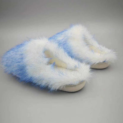 Plus Size Long Fur Plush Slippers