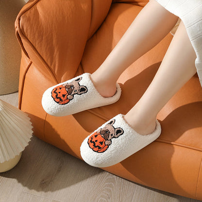 Plus Size Puppy Pumpkin Slippers